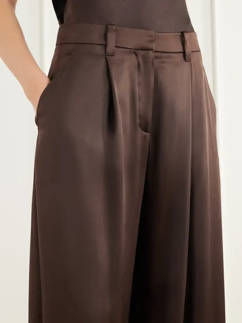 Brunello Cucinelli Silk-satin Wide-leg Pants | Thumbnail 5 Brunello Cucinelli Silk-satin Wide-leg Pants | Thumbnail 5