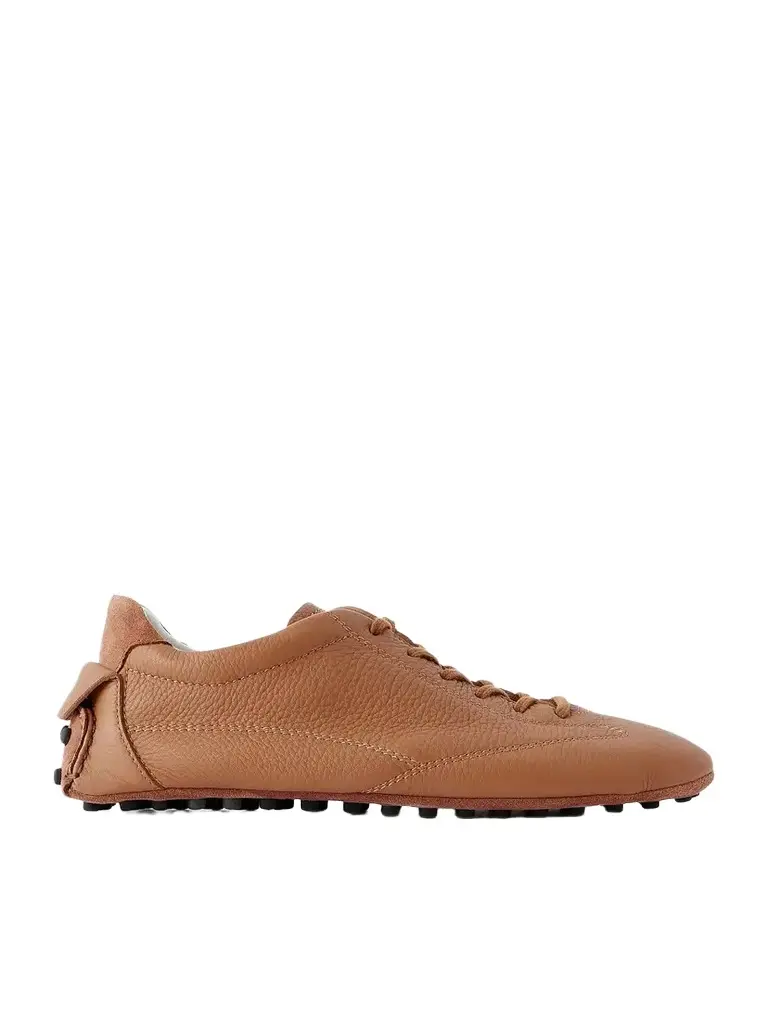 Suede-trimmed Full-grain Leather Sneakers Suede-trimmed Full-grain Leather Sneakers