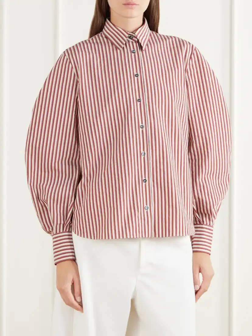 Brunello Cucinelli Striped Cotton-blend Poplin Shirt | Thumbnail 3 Brunello Cucinelli Striped Cotton-blend Poplin Shirt | Thumbnail 3