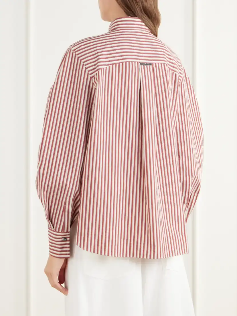 Brunello Cucinelli Striped Cotton-blend Poplin Shirt | Thumbnail 4 Brunello Cucinelli Striped Cotton-blend Poplin Shirt | Thumbnail 4