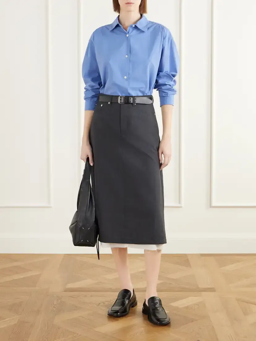 mfpen Rivet Layered Wool-fresco Midi-skirt | Thumbnail 2 mfpen Rivet Layered Wool-fresco Midi-skirt | Thumbnail 2