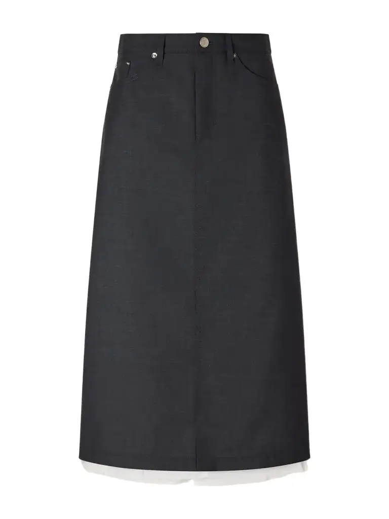 Rivet Layered Wool-fresco Midi-skirt Rivet Layered Wool-fresco Midi-skirt