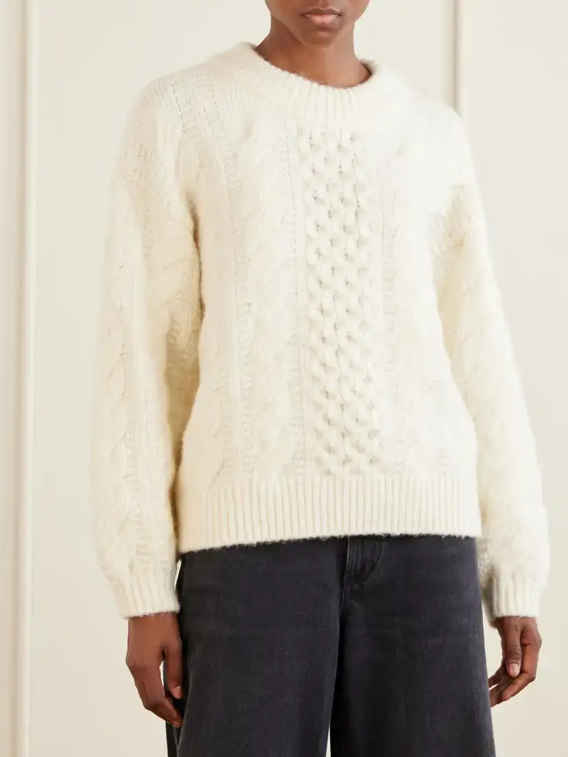 DÔEN Hallstatt Cable-knit Wool And Cashmere-blend Sweater - Neutrals | Thumbnail 3 DÔEN Hallstatt Cable-knit Wool And Cashmere-blend Sweater - Neutrals | Thumbnail 3
