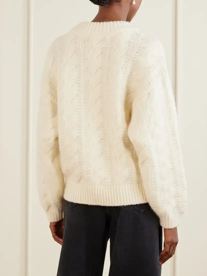 DÔEN Hallstatt Cable-knit Wool And Cashmere-blend Sweater - Neutrals | Thumbnail 4 DÔEN Hallstatt Cable-knit Wool And Cashmere-blend Sweater - Neutrals | Thumbnail 4