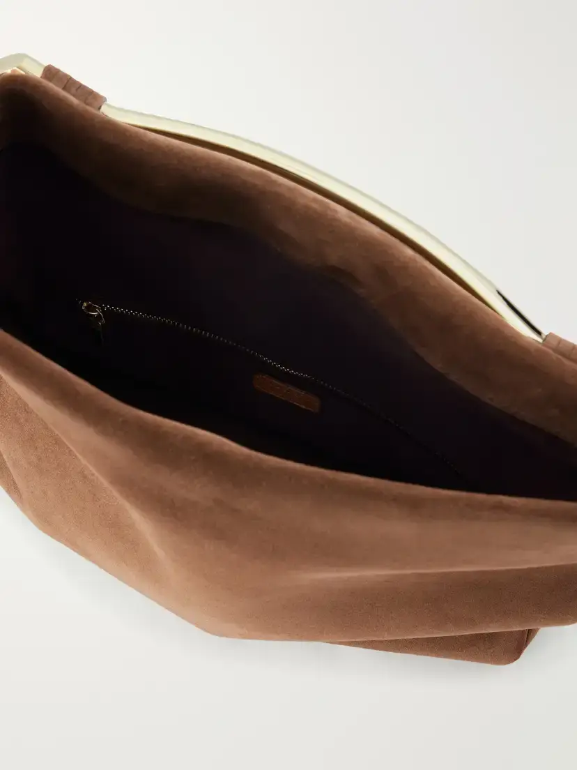 AMANU Egypt Embellished Leather-trimmed Suede Clutch | Thumbnail 6