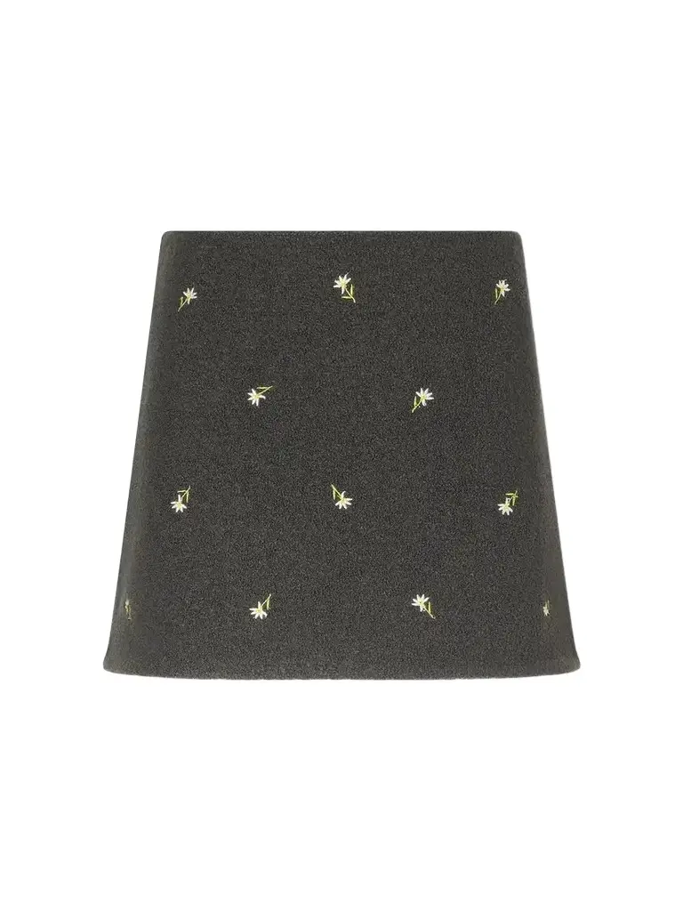 Walker Floral-embroidered Felted Wool-fleece Mini Skirt Walker Floral-embroidered Felted Wool-fleece Mini Skirt
