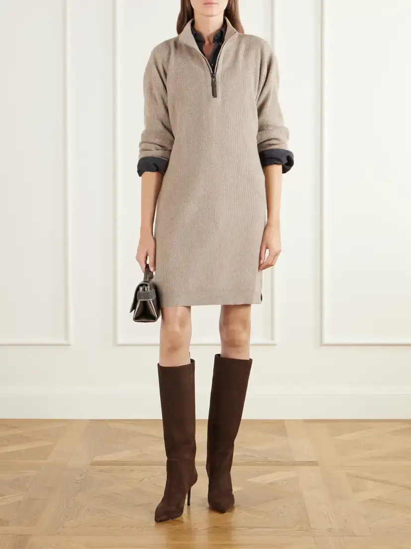 Brunello Cucinelli 80 Bead-embellished Suede Knee Boots | Thumbnail 4