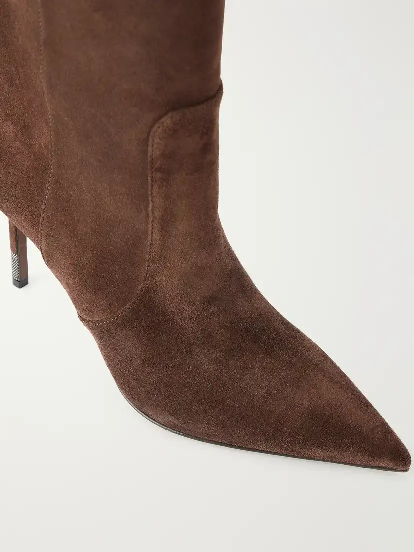 Brunello Cucinelli 80 Bead-embellished Suede Knee Boots | Thumbnail 5