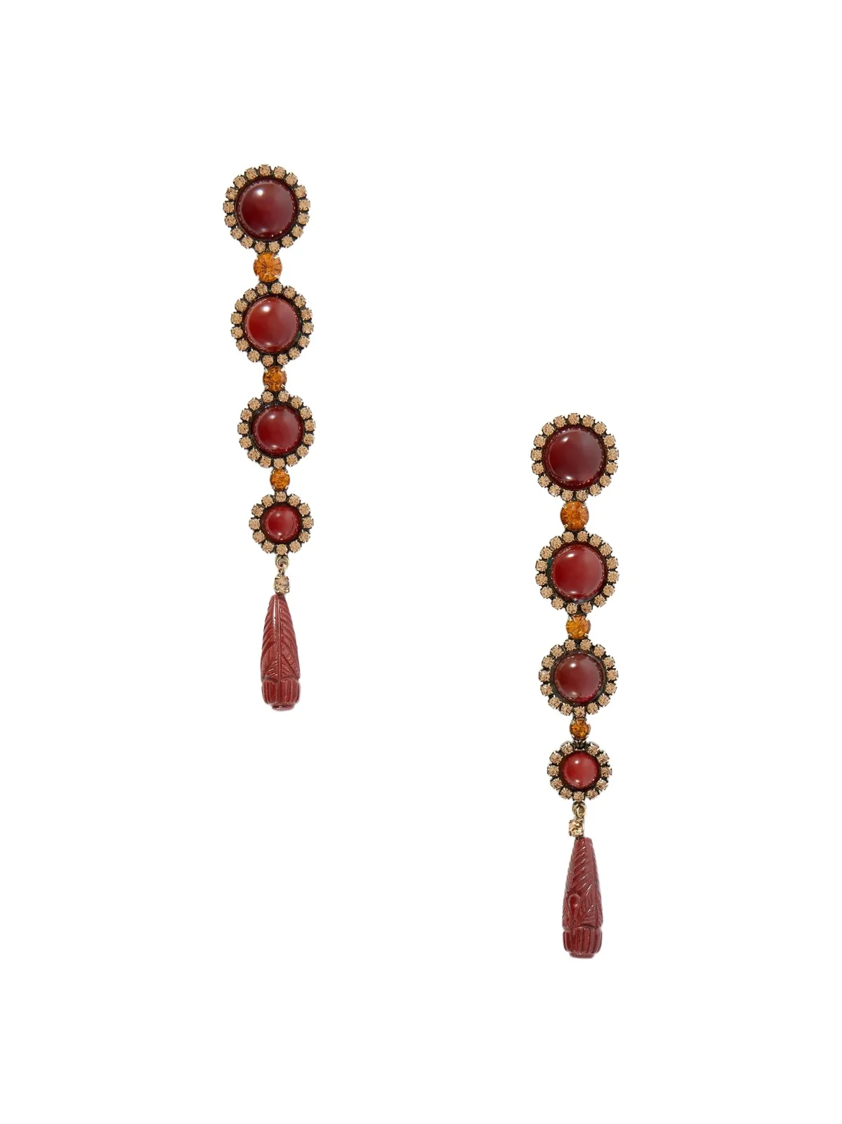 Rafferty Gold-tone Carnelian And Jasper Earrings - Burgundy Rafferty Gold-tone Carnelian And Jasper Earrings - Burgundy