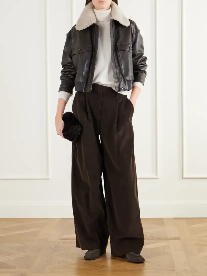 Brunello Cucinelli Bead-embellished Suede-trimmed Shearling Clutch Bag | Thumbnail 2 Brunello Cucinelli Bead-embellished Suede-trimmed Shearling Clutch Bag | Thumbnail 2