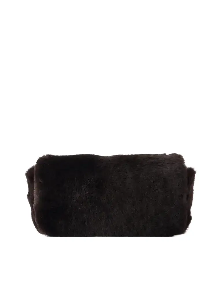 Bead-embellished Suede-trimmed Shearling Clutch Bag Bead-embellished Suede-trimmed Shearling Clutch Bag