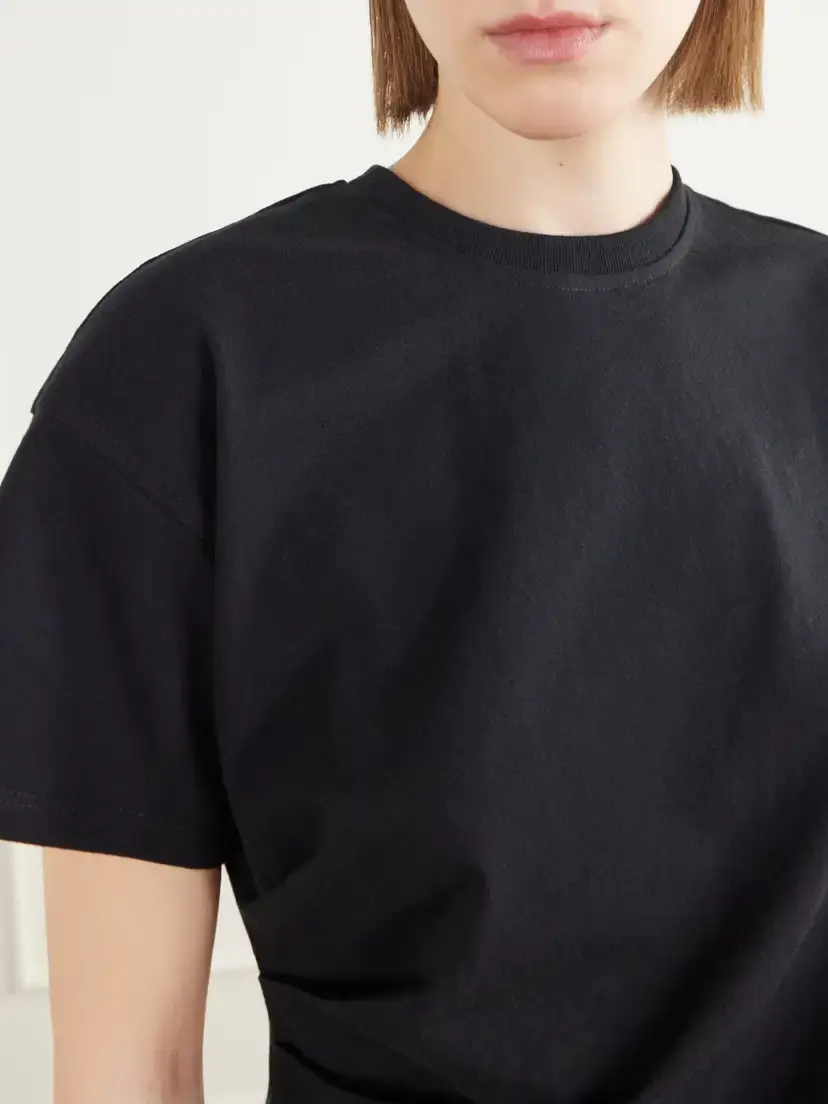 Cult Gaia Cata Asymmetric Pleated Cotton-jersey T-shirt | Thumbnail 6 Cult Gaia Cata Asymmetric Pleated Cotton-jersey T-shirt | Thumbnail 6
