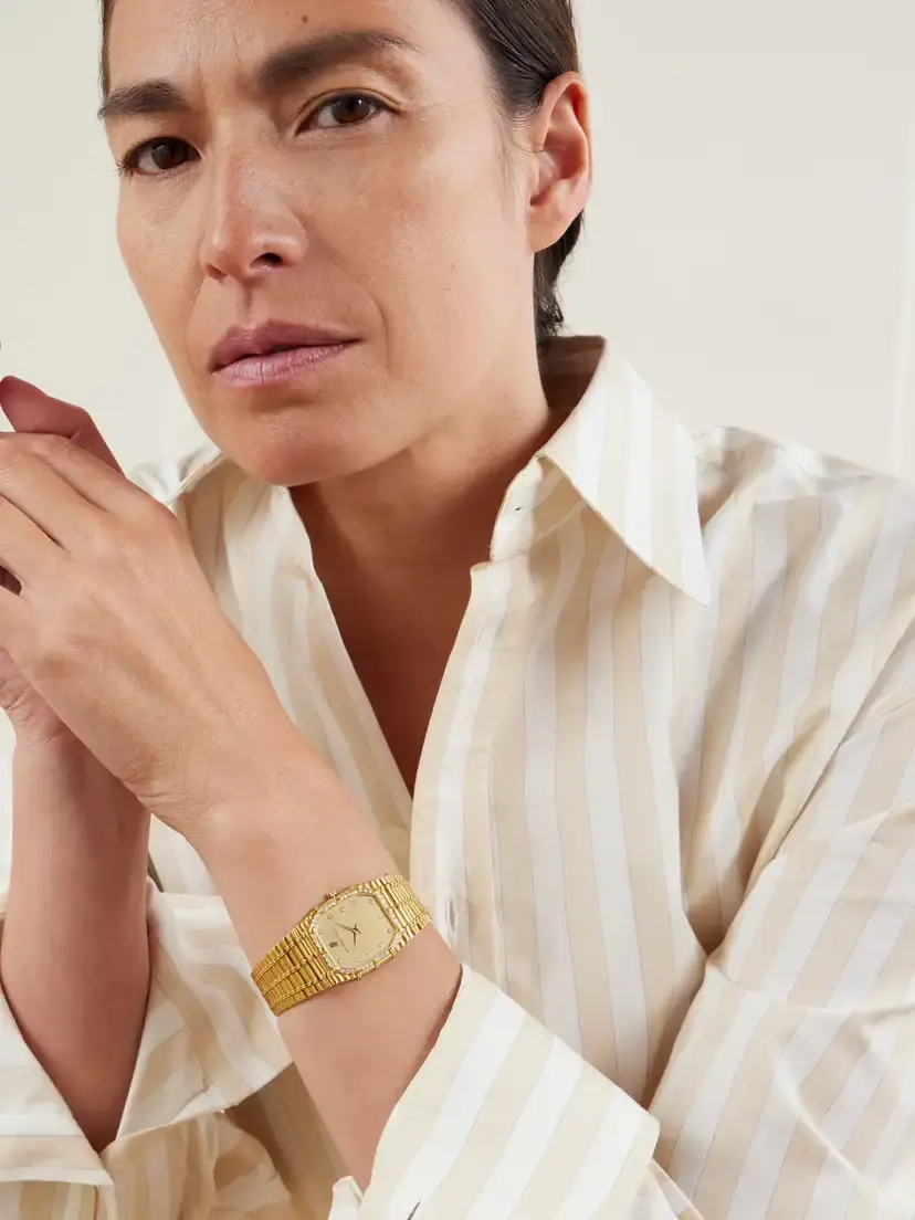 Stephanie Windsor + Audemars Piguet Vintage 1980s Bamboo Quartz-movement 18-karat Gold Diamond Watch (7.2'' Wrist) | Thumbnail 2 Stephanie Windsor + Audemars Piguet Vintage 1980s Bamboo Quartz-movement 18-karat Gold Diamond Watch (7.2'' Wrist) | Thumbnail 2