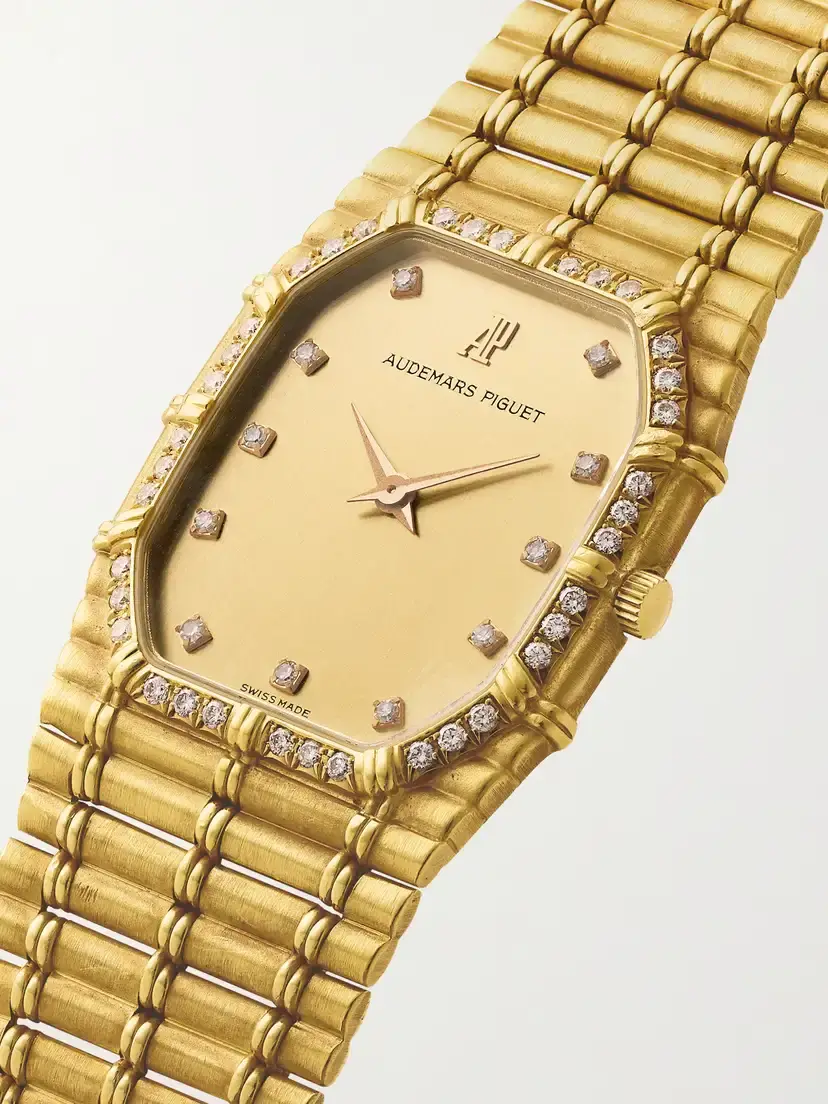 Stephanie Windsor + Audemars Piguet Vintage 1980s Bamboo Quartz-movement 18-karat Gold Diamond Watch (7.2'' Wrist) | Thumbnail 3 Stephanie Windsor + Audemars Piguet Vintage 1980s Bamboo Quartz-movement 18-karat Gold Diamond Watch (7.2'' Wrist) | Thumbnail 3