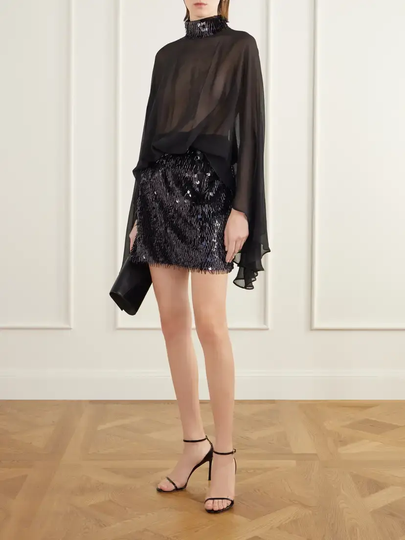 Taller Marmo Vamp Sequined Tulle And Silk-crepon Mini Dress | Thumbnail 2 Taller Marmo Vamp Sequined Tulle And Silk-crepon Mini Dress | Thumbnail 2