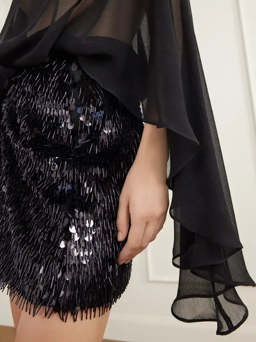 Taller Marmo Vamp Sequined Tulle And Silk-crepon Mini Dress | Thumbnail 5 Taller Marmo Vamp Sequined Tulle And Silk-crepon Mini Dress | Thumbnail 5