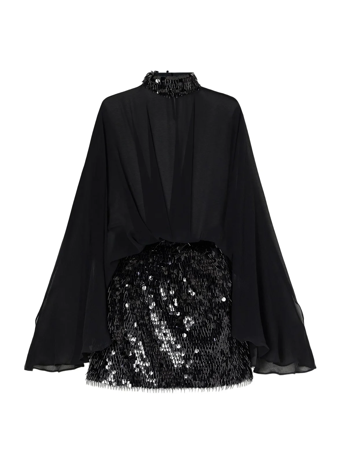 Vamp Sequined Tulle And Silk-crepon Mini Dress Vamp Sequined Tulle And Silk-crepon Mini Dress