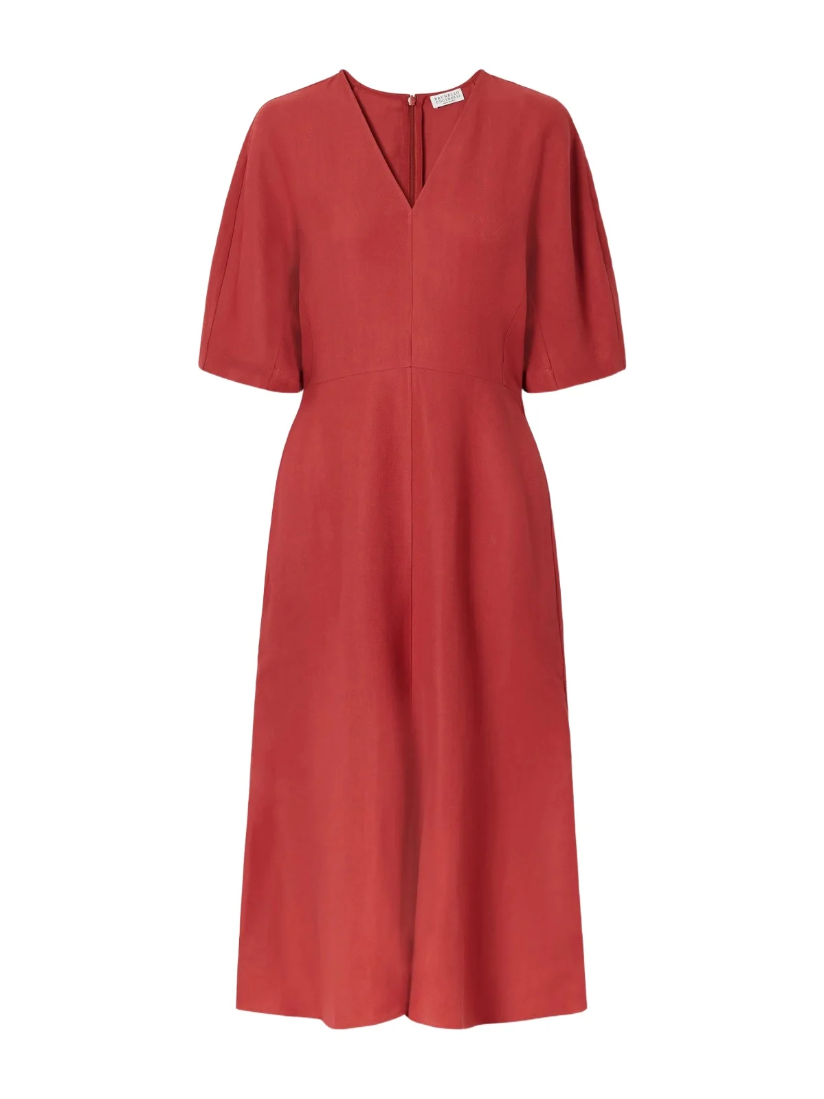 Brunello Cucinelli Paneled Woven Midi Dress