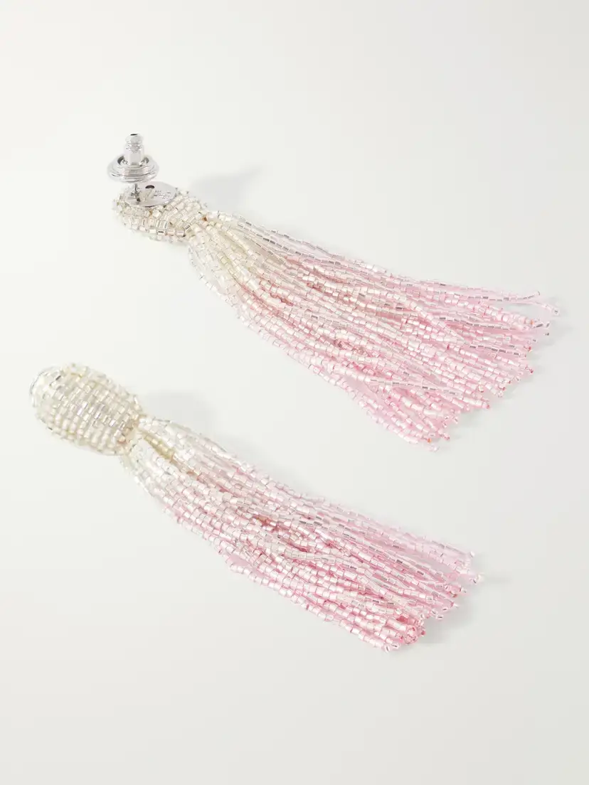 Oscar de la Renta Ombré Tasseled Beaded Glass Earrings | Thumbnail 3 Oscar de la Renta Ombré Tasseled Beaded Glass Earrings | Thumbnail 3