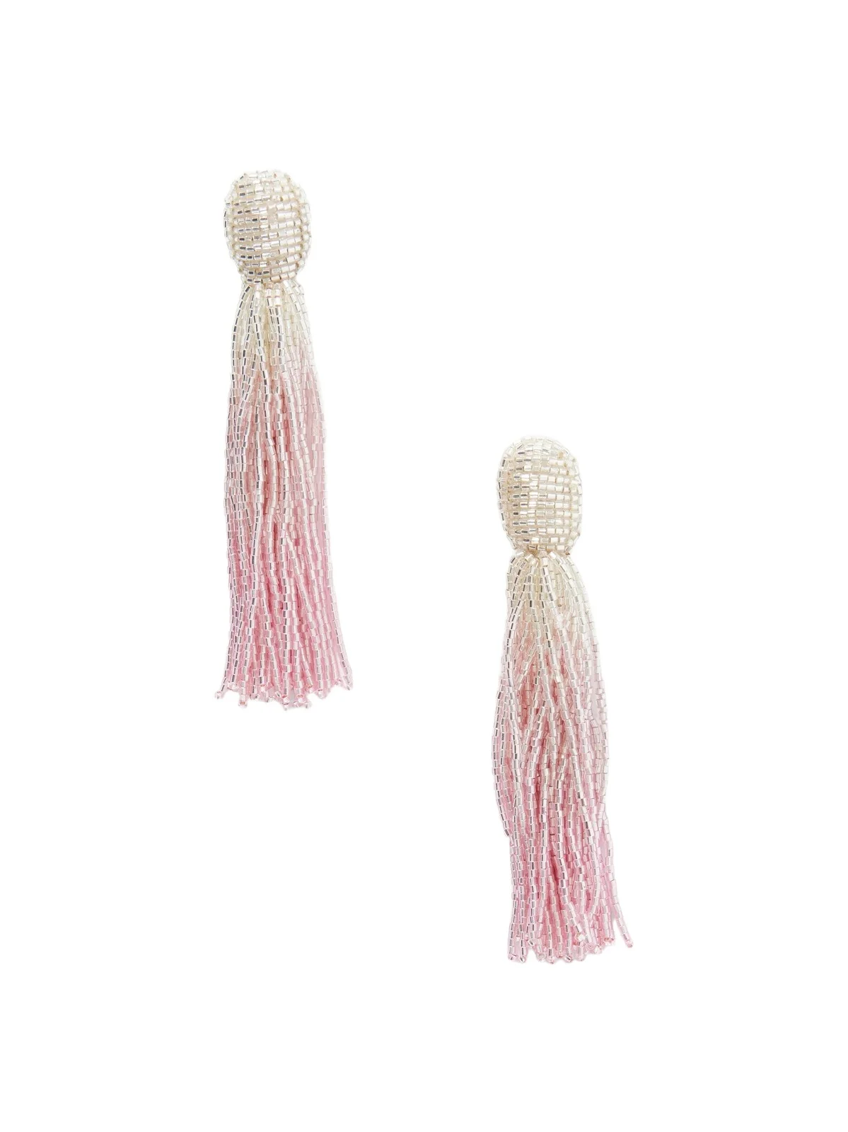 Oscar de la Renta Ombré Tasseled Beaded Glass Earrings