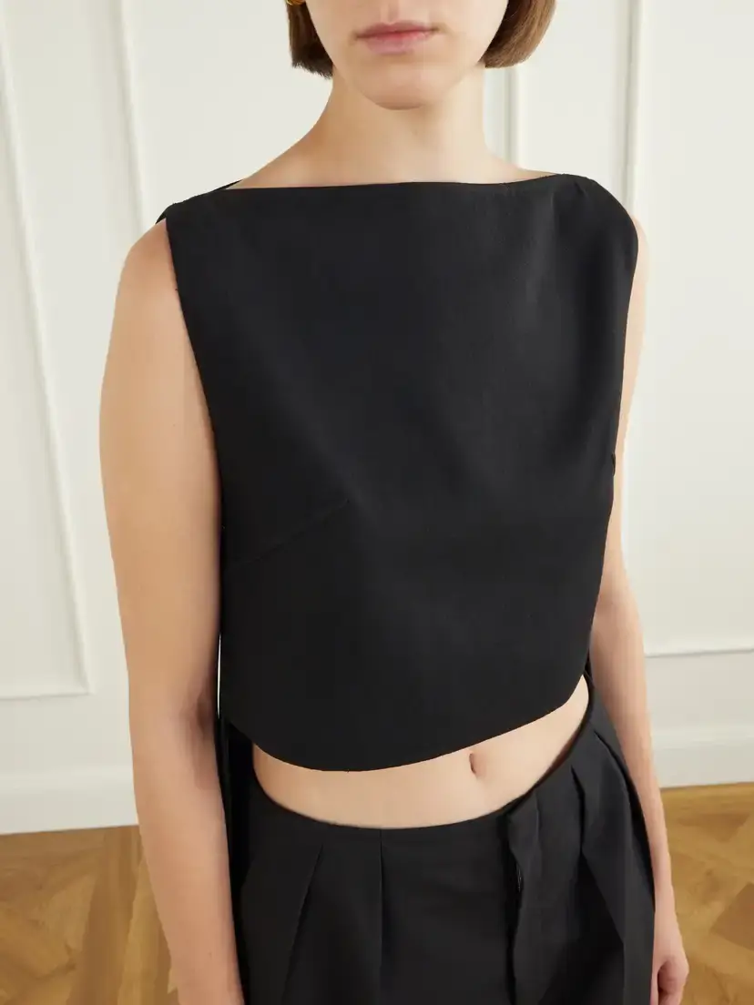 Jil Sander Cropped Wool-blend Blouse | Thumbnail 4 Jil Sander Cropped Wool-blend Blouse | Thumbnail 4