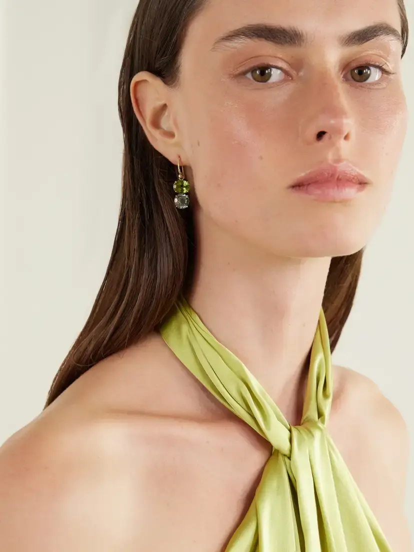 Irene Neuwirth Gemmy Gem Double Stone 18-karat Gold, Tourmaline And Diamond Earrings | Thumbnail 2