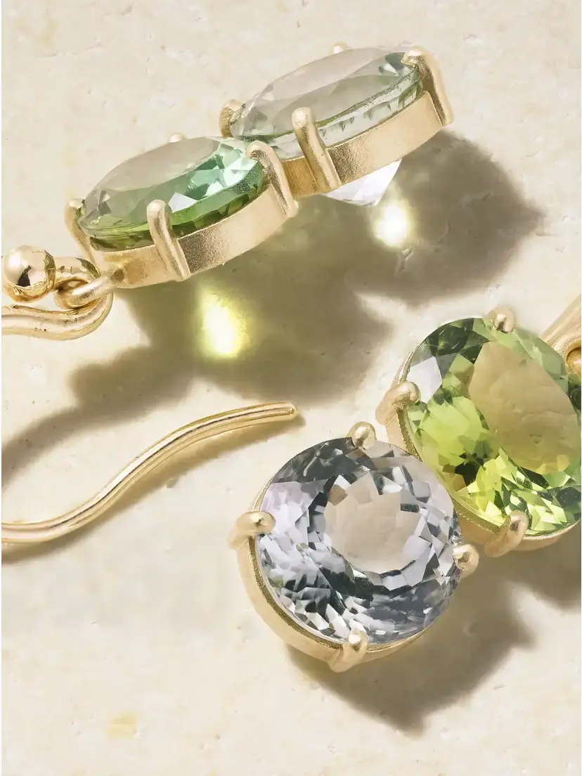 Irene Neuwirth Gemmy Gem Double Stone 18-karat Gold, Tourmaline And Diamond Earrings | Thumbnail 3