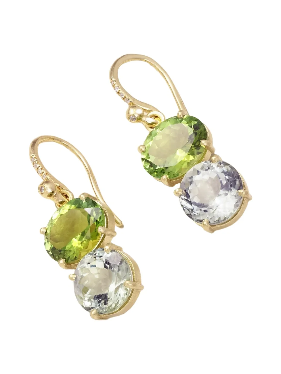 Gemmy Gem Double Stone 18-karat Gold, Tourmaline And Diamond Earrings Gemmy Gem Double Stone 18-karat Gold, Tourmaline And Diamond Earrings