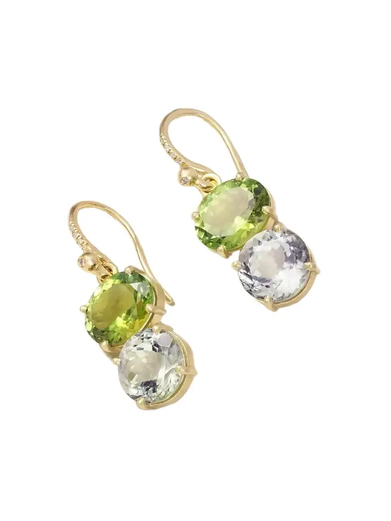Irene Neuwirth Gemmy Gem Double Stone 18-karat Gold, Tourmaline And Diamond Earrings