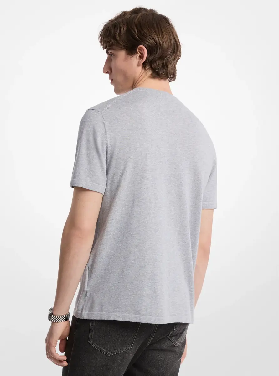 Michael Kors Collection Cotton Short-Sleeve Sweater in Brown | Thumbnail 2 Michael Kors Collection Cotton Short-Sleeve Sweater in Brown | Thumbnail 2