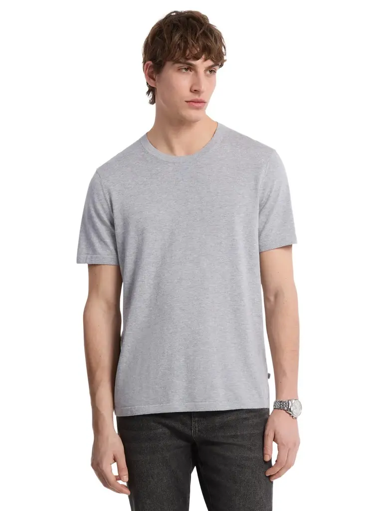 Michael Kors Collection Cotton Short-Sleeve Sweater in Brown