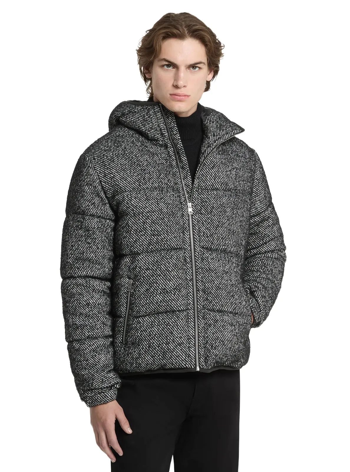 Michael Kors Collection Quilted Twill Puffer Jacket in Black