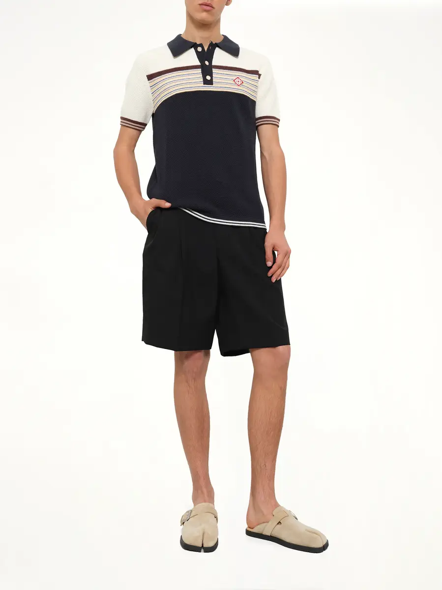 Casablanca Cafe Stripe Polo Shirt in Multicolour | Thumbnail 4 Casablanca Cafe Stripe Polo Shirt in Multicolour | Thumbnail 4