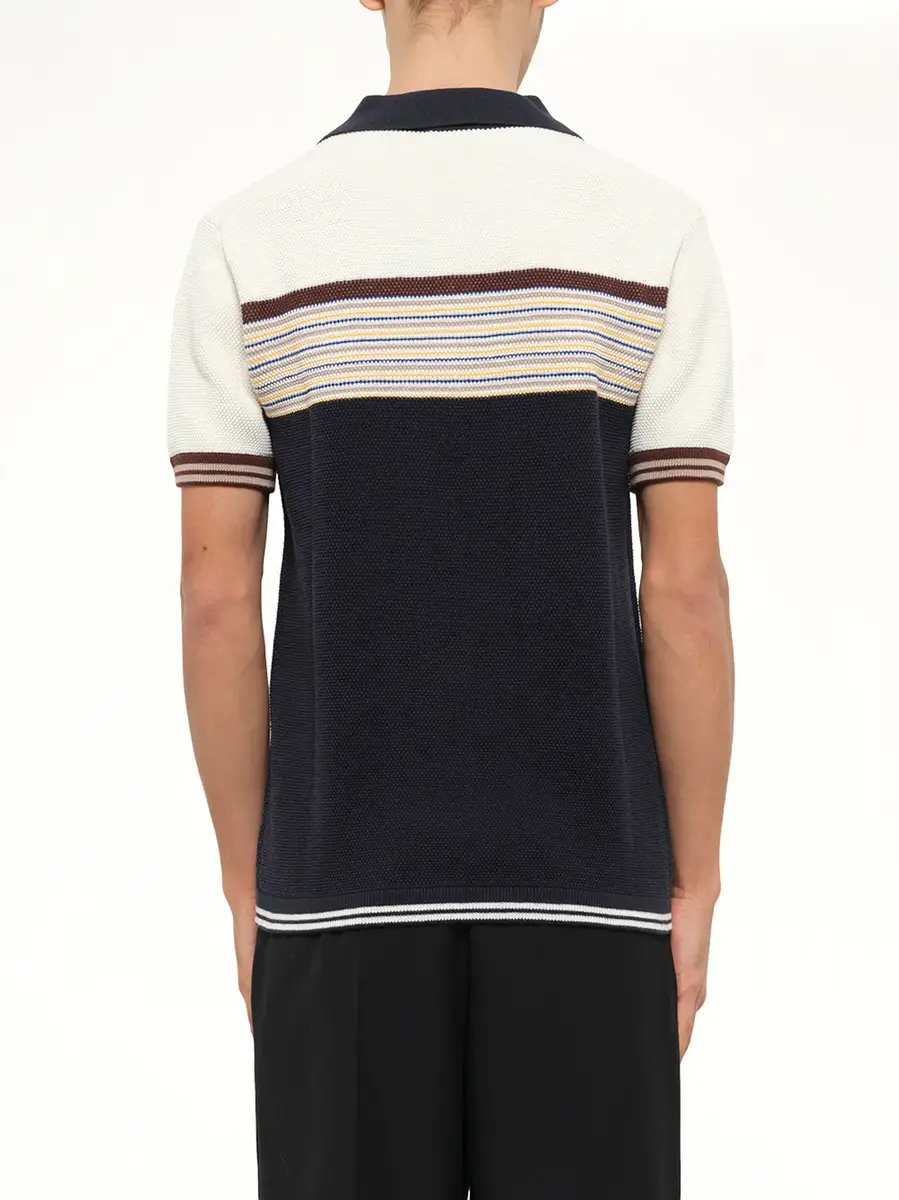 Casablanca Cafe Stripe Polo Shirt in Multicolour | Thumbnail 5 Casablanca Cafe Stripe Polo Shirt in Multicolour | Thumbnail 5
