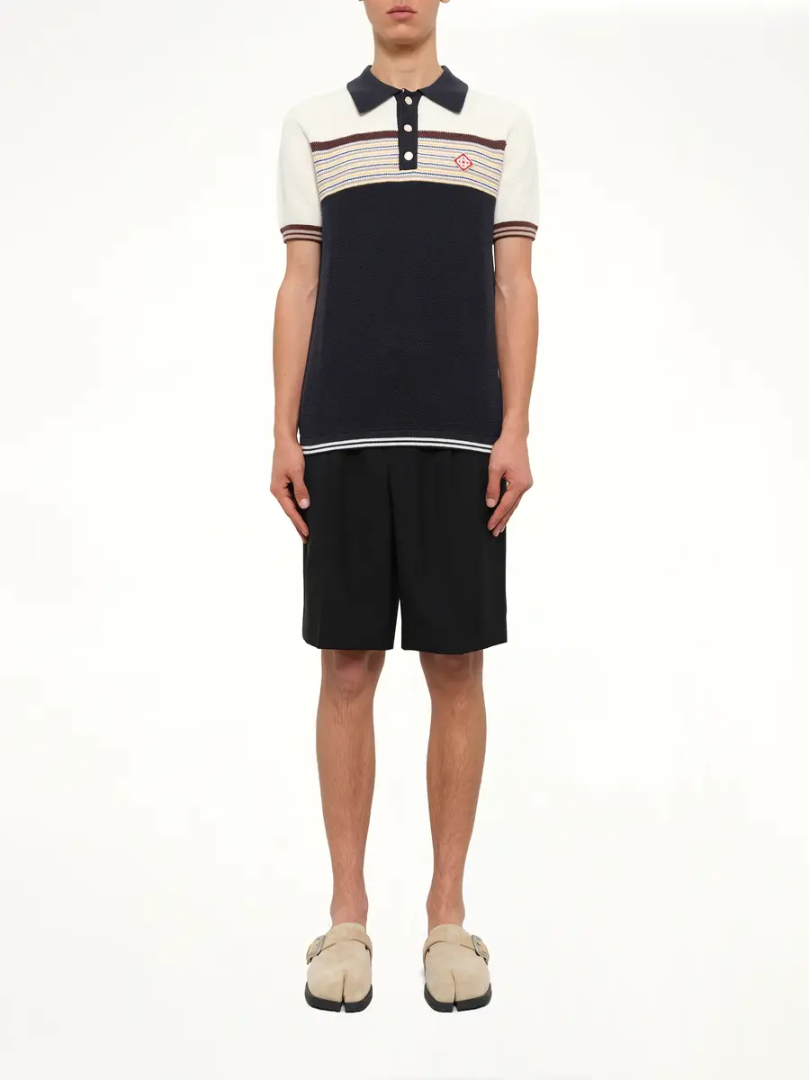 Casablanca Cafe Stripe Polo Shirt in Multicolour | Thumbnail 7 Casablanca Cafe Stripe Polo Shirt in Multicolour | Thumbnail 7