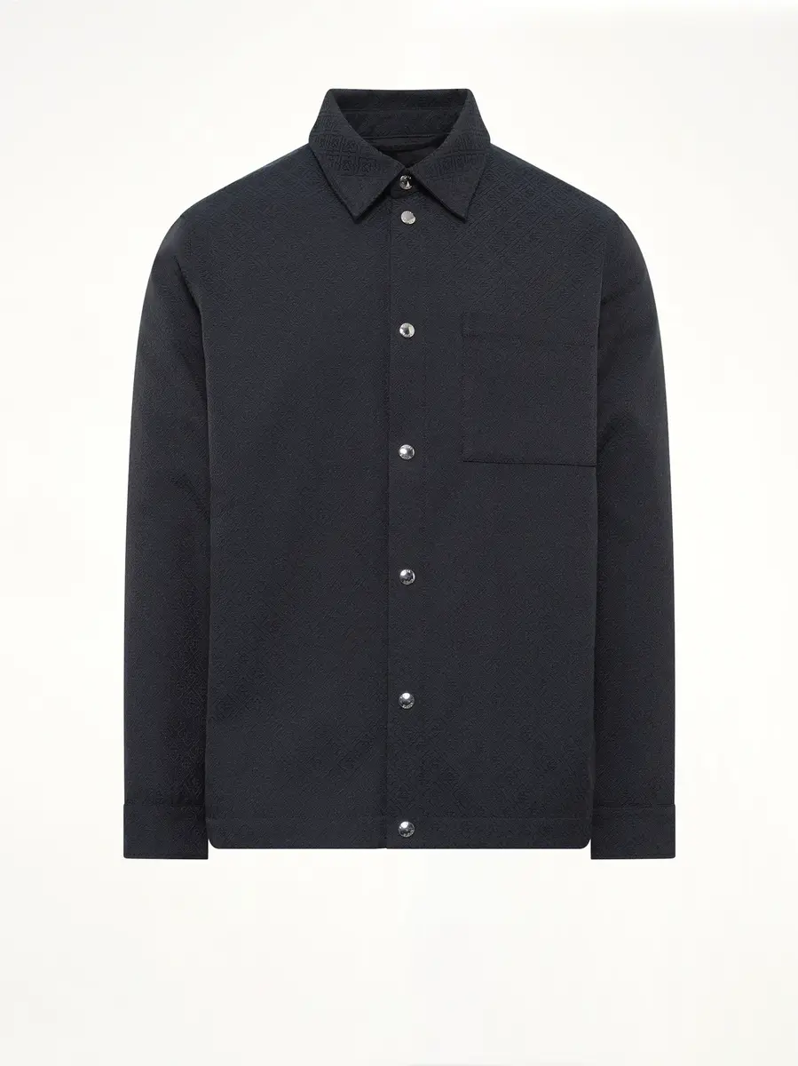 Casablanca Poly Cotton Quilted Shirt in Dark Teal | Thumbnail 2 Casablanca Poly Cotton Quilted Shirt in Dark Teal | Thumbnail 2