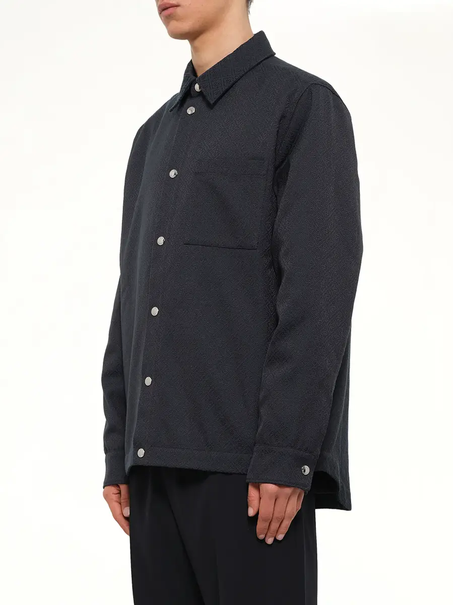 Casablanca Poly Cotton Quilted Shirt in Dark Teal | Thumbnail 3 Casablanca Poly Cotton Quilted Shirt in Dark Teal | Thumbnail 3