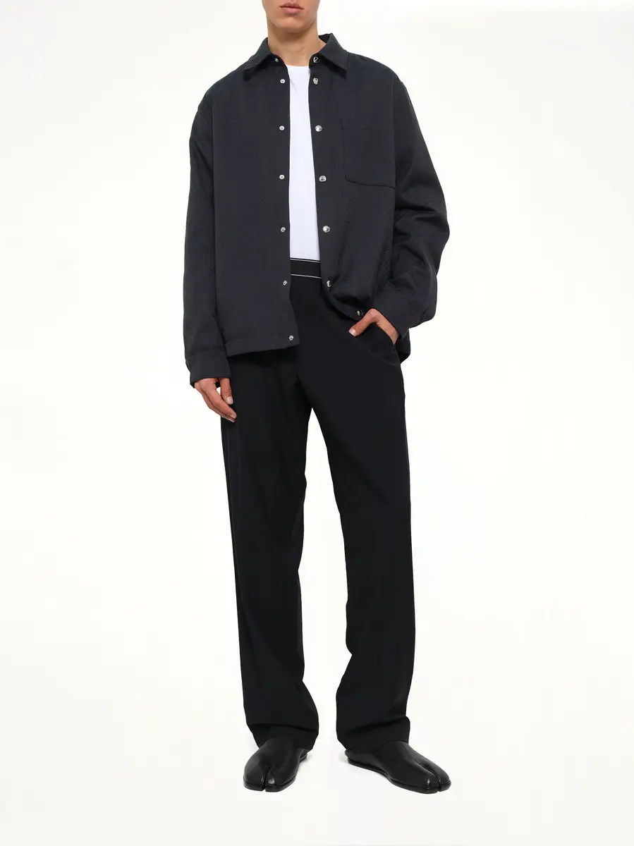 Casablanca Poly Cotton Quilted Shirt in Dark Teal | Thumbnail 4 Casablanca Poly Cotton Quilted Shirt in Dark Teal | Thumbnail 4