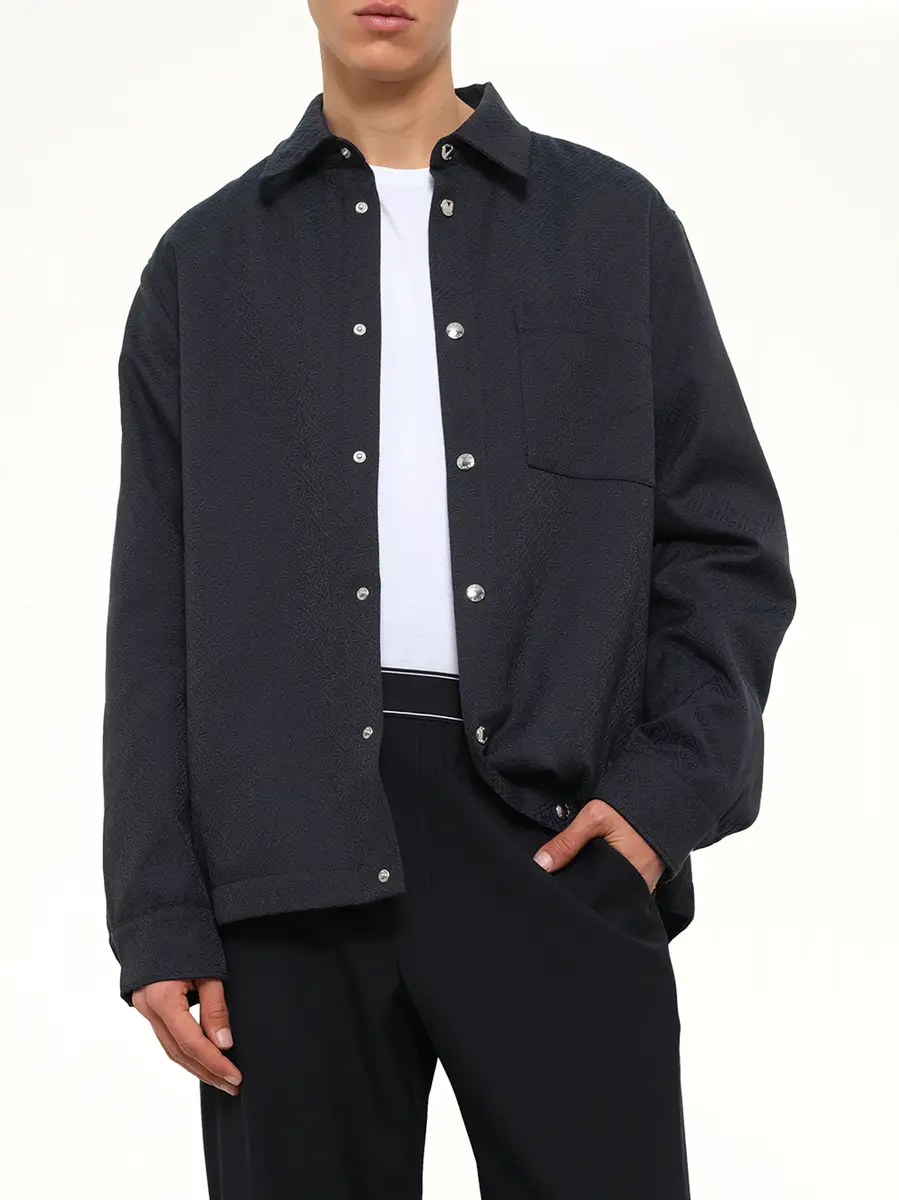 Casablanca Poly Cotton Quilted Shirt in Dark Teal | Thumbnail 6 Casablanca Poly Cotton Quilted Shirt in Dark Teal | Thumbnail 6
