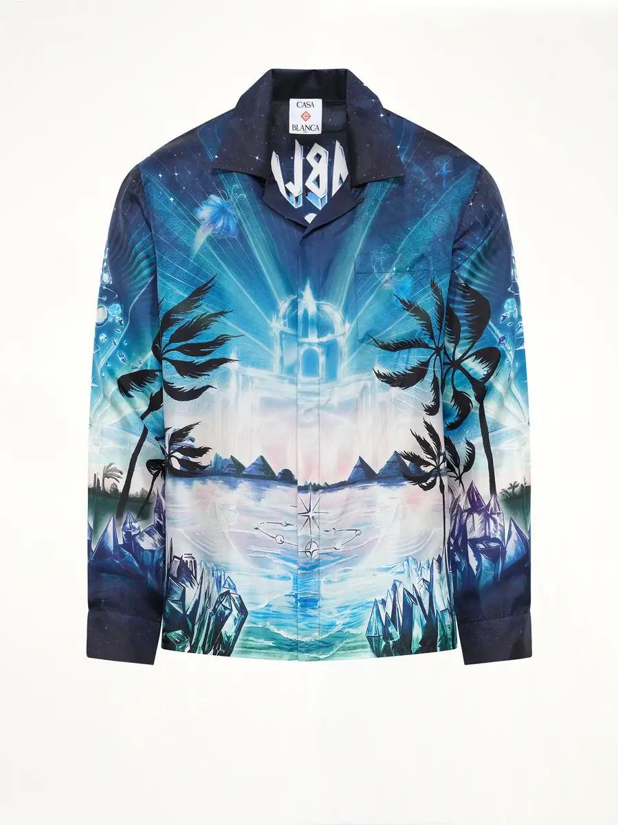 Casablanca Crystal Alchemy Cuban Collar LS Shirt in Multicolour | Thumbnail 2 Casablanca Crystal Alchemy Cuban Collar LS Shirt in Multicolour | Thumbnail 2