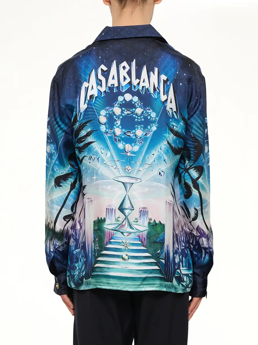 Casablanca Crystal Alchemy Cuban Collar LS Shirt in Multicolour | Thumbnail 5 Casablanca Crystal Alchemy Cuban Collar LS Shirt in Multicolour | Thumbnail 5