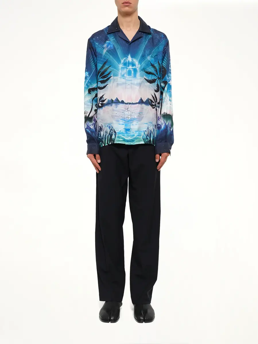 Casablanca Crystal Alchemy Cuban Collar LS Shirt in Multicolour | Thumbnail 7 Casablanca Crystal Alchemy Cuban Collar LS Shirt in Multicolour | Thumbnail 7