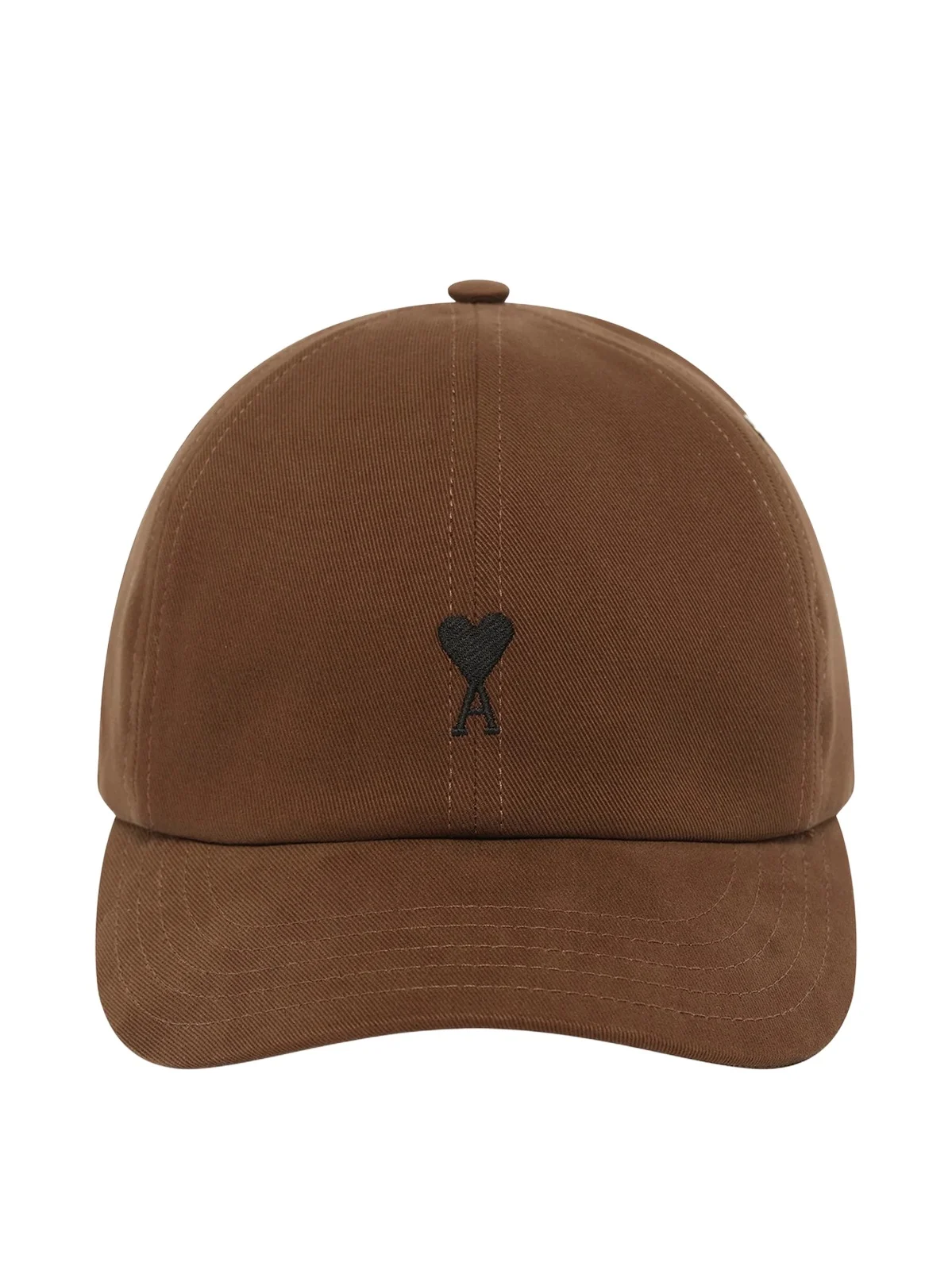 AMI PARIS Ami De Coeur Embroidery Cap in Chocolate Brown