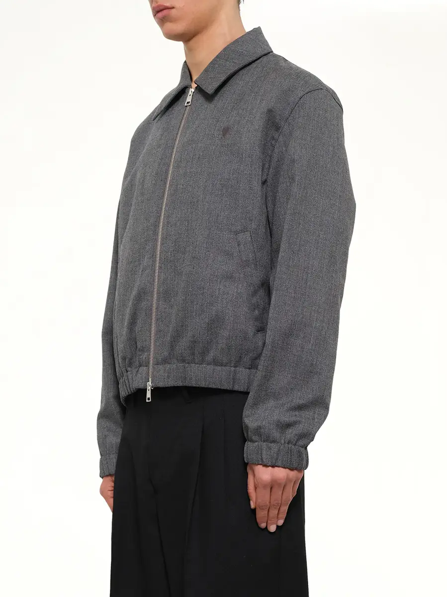 AMI PARIS Ami De Coeur Padded Zipped Jacket Charcoal | Thumbnail 3 AMI PARIS Ami De Coeur Padded Zipped Jacket Charcoal | Thumbnail 3