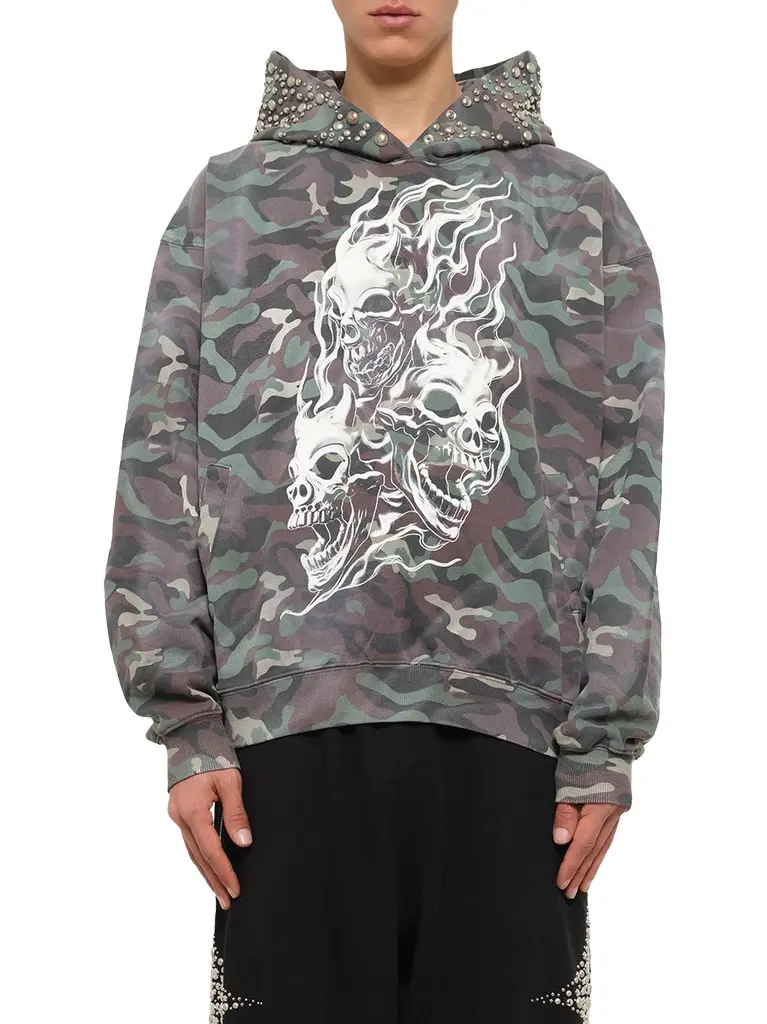 THUG CLUB Hotheaded Riding Skull Hoodie