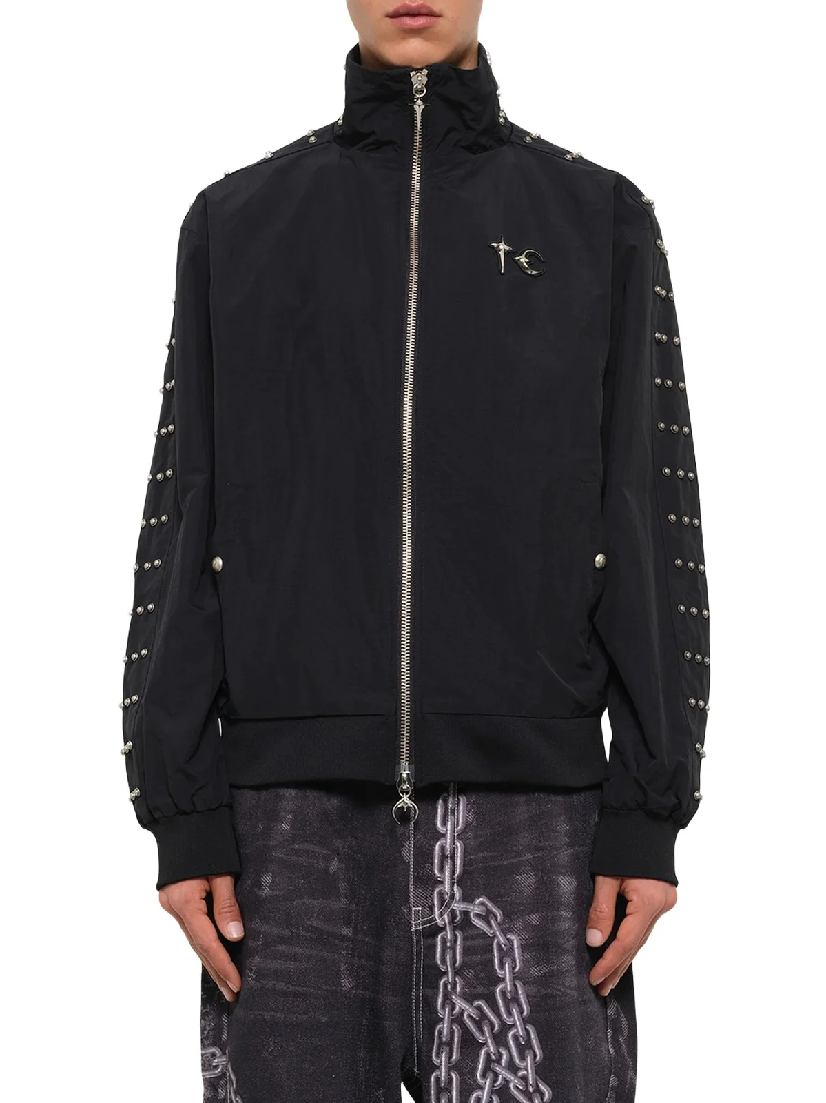 THUG CLUB Triple Line Stud Track Jacket