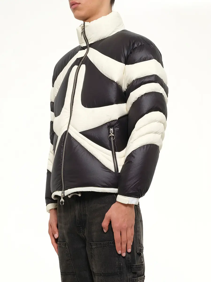 THUG CLUB TC Dunk Puffer Jacket in Black/ivory | Thumbnail 3