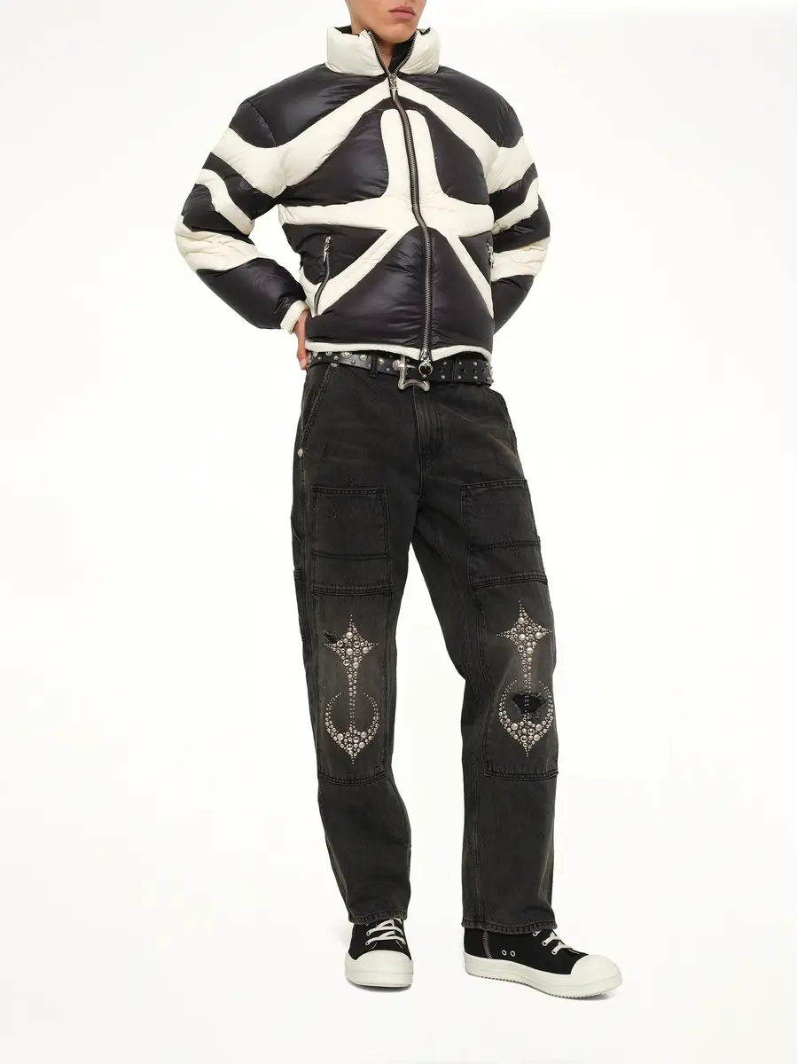 THUG CLUB TC Dunk Puffer Jacket in Black/ivory | Thumbnail 4