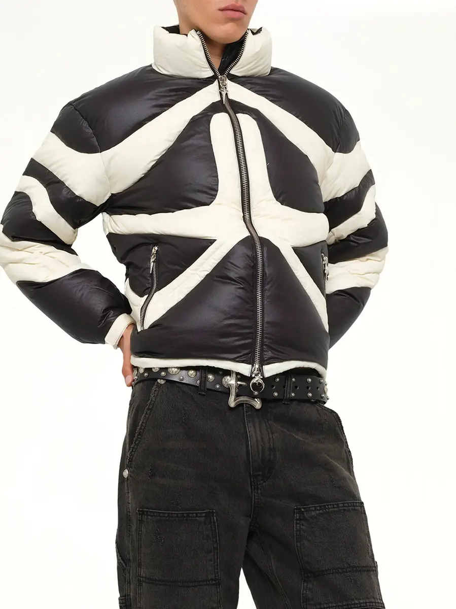 THUG CLUB TC Dunk Puffer Jacket in Black/ivory | Thumbnail 6