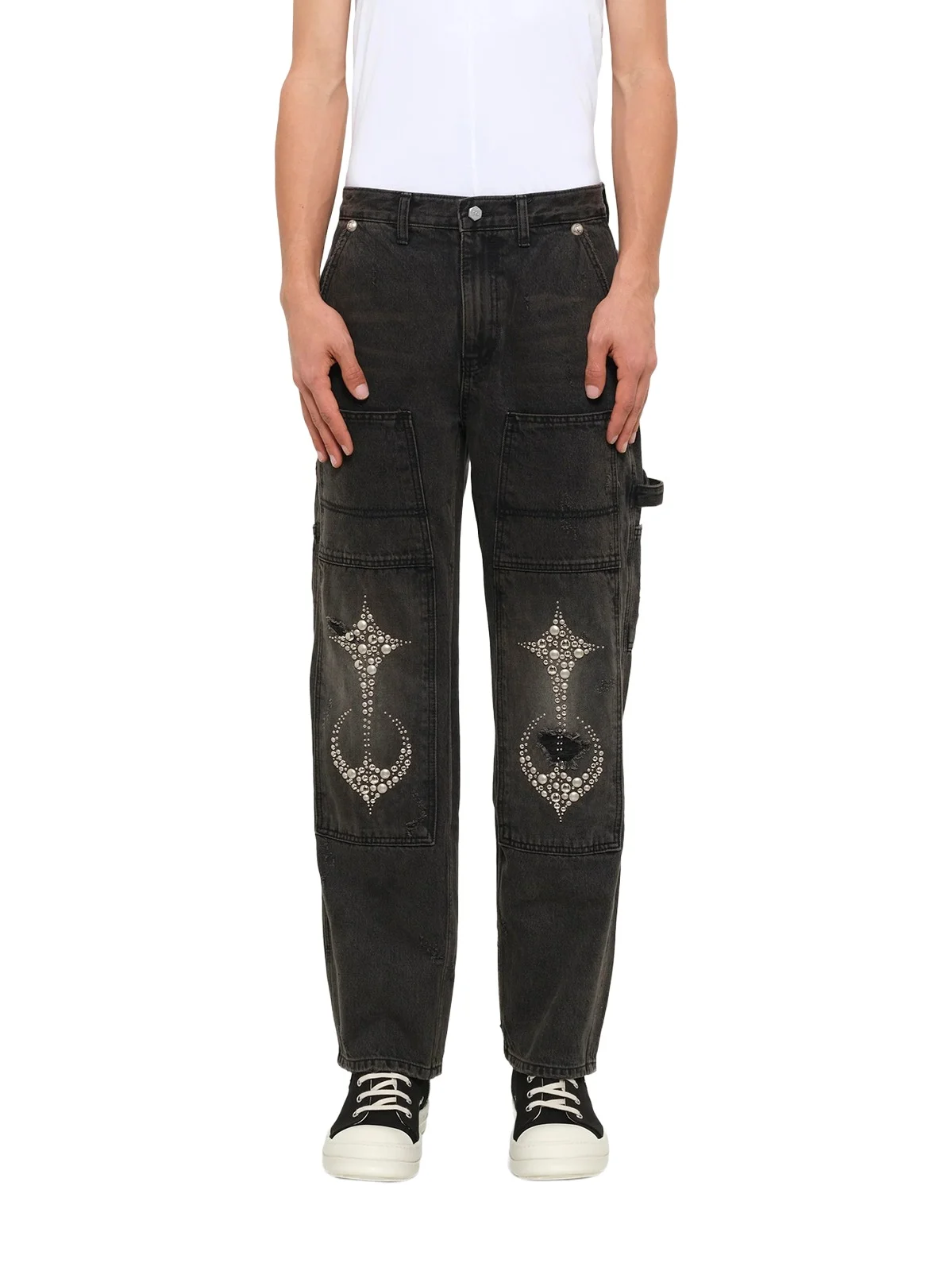 THUG CLUB Studded Knee Carpenter Pants